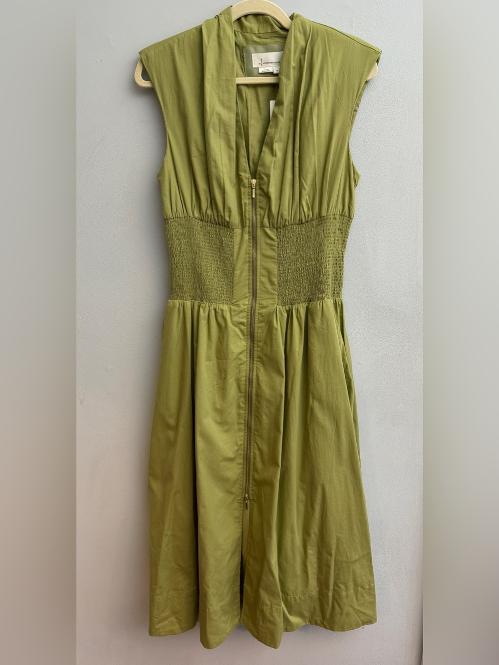 *New* Anthropologie Zip Front Midi Dress, Size Medium